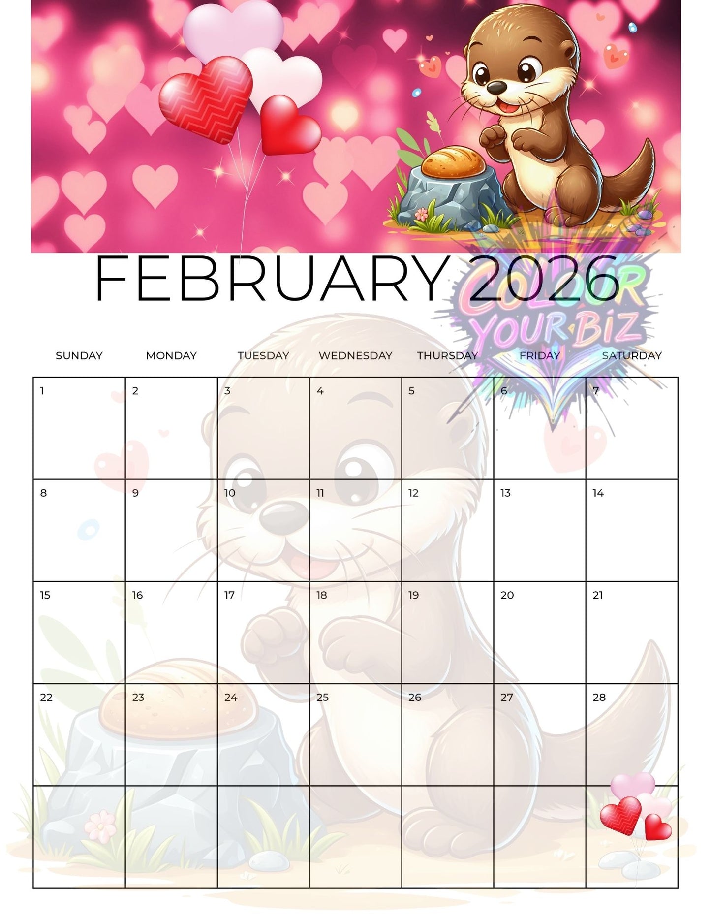 2026 With The Otters Calendar
