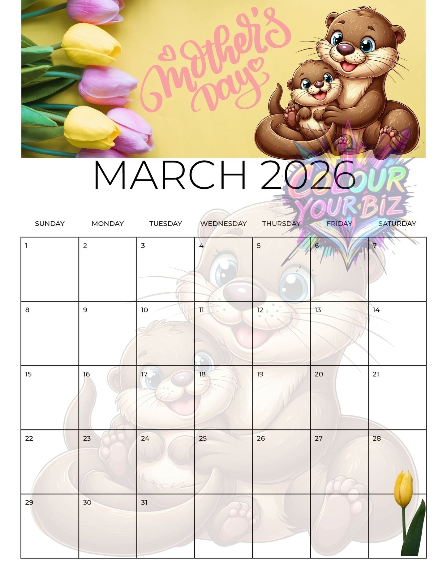 2026 With The Otters Calendar