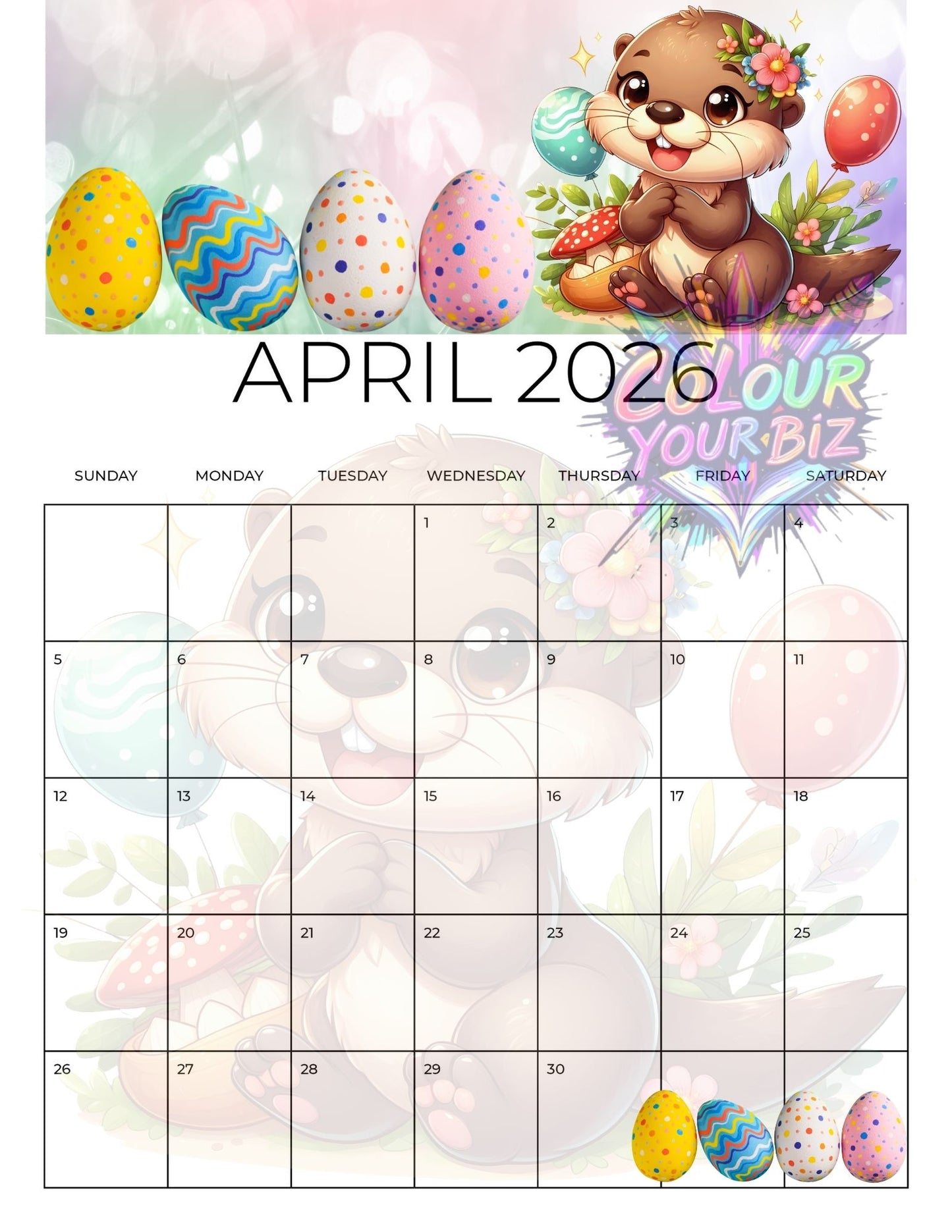 2026 With The Otters Calendar