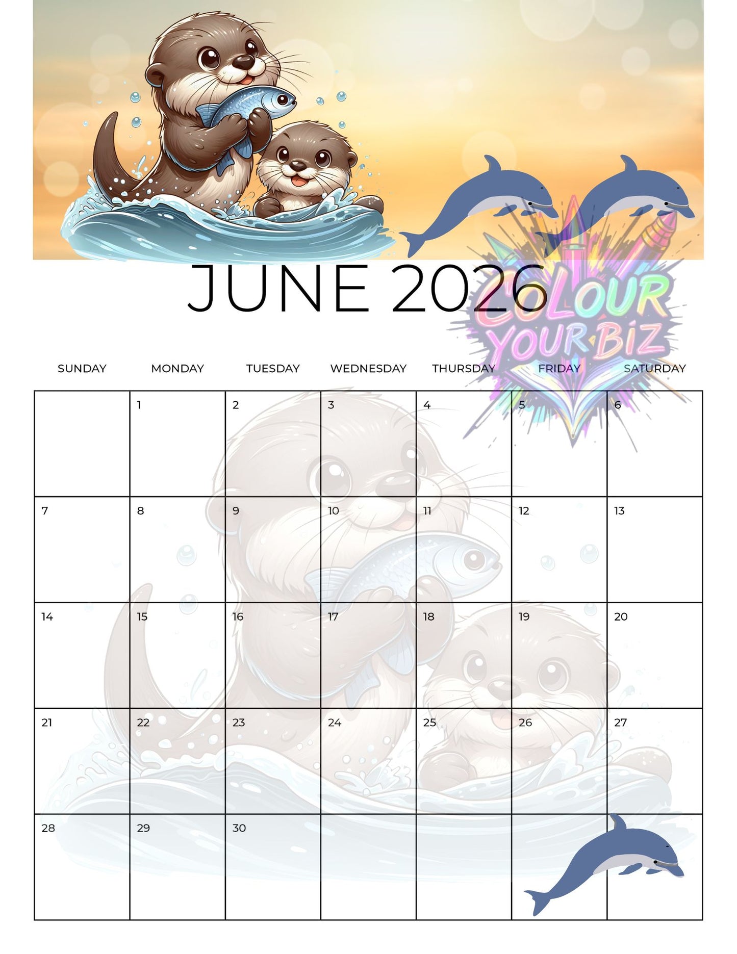 2026 With The Otters Calendar