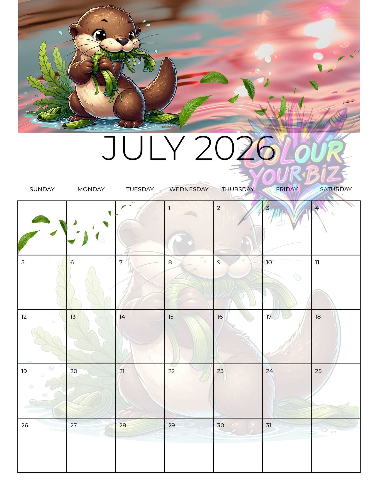2026 With The Otters Calendar