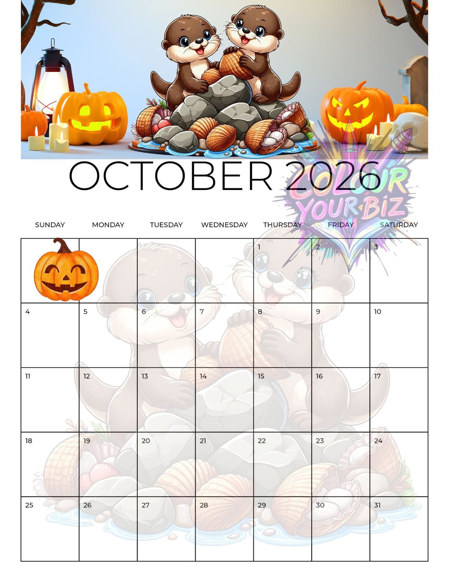 2026 With The Otters Calendar