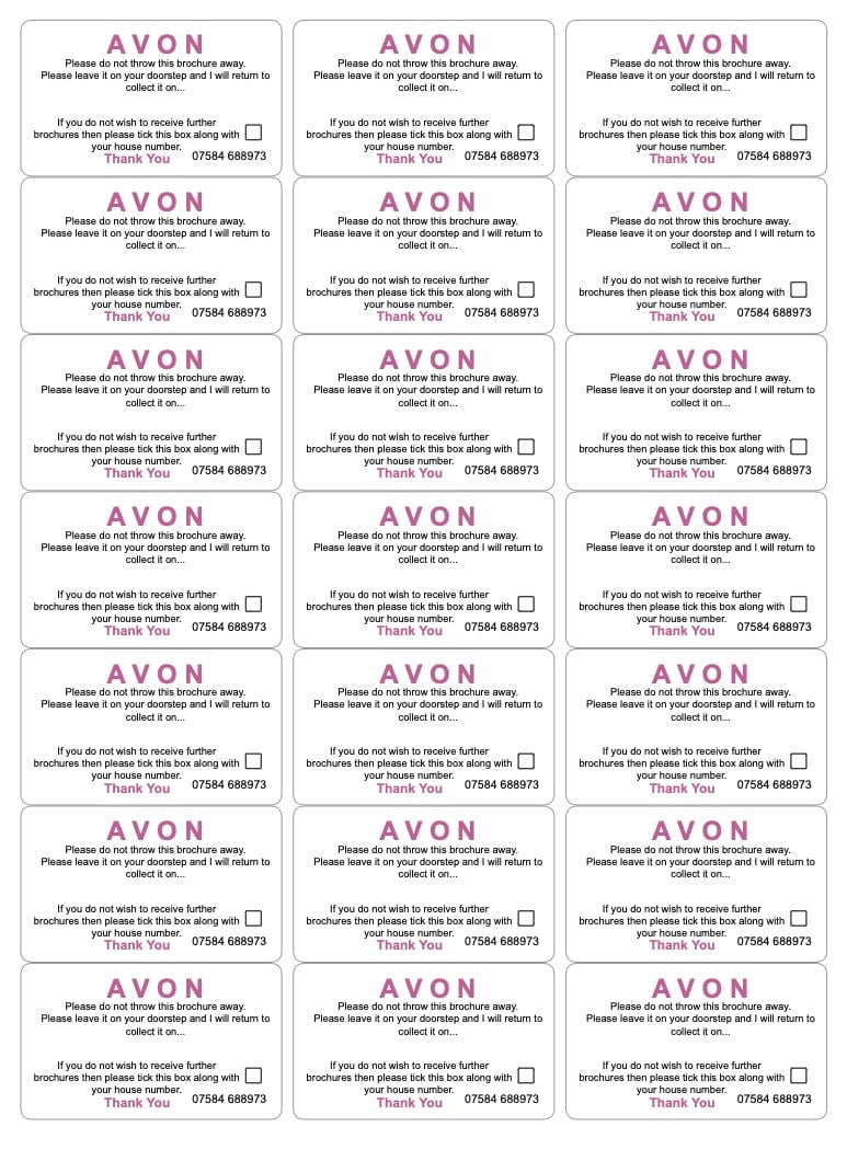 AVON Brochure Collection Labels