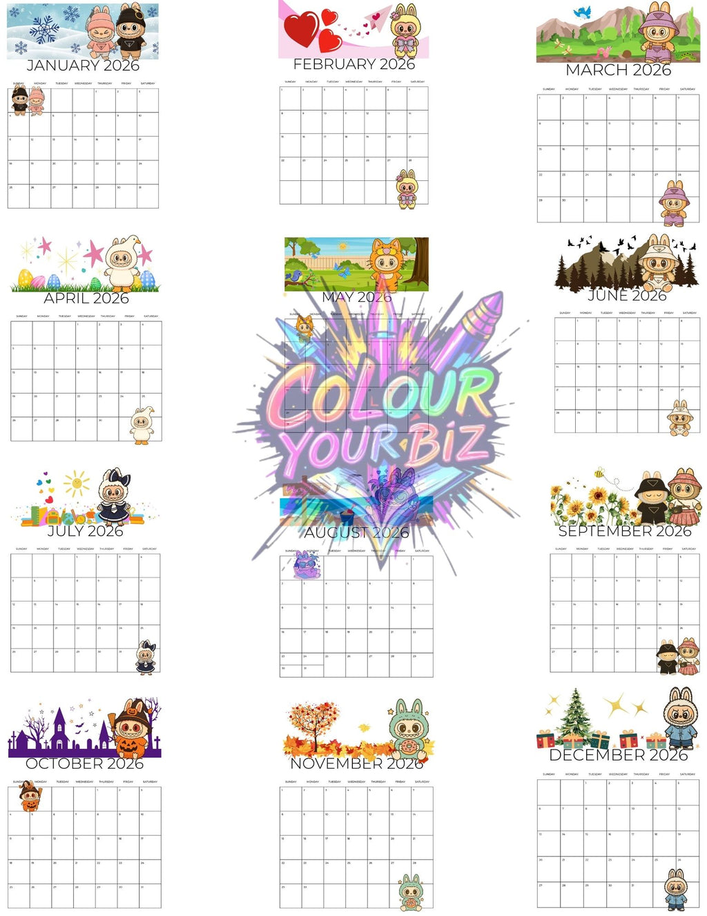 Little Monsters 2026 Calendar