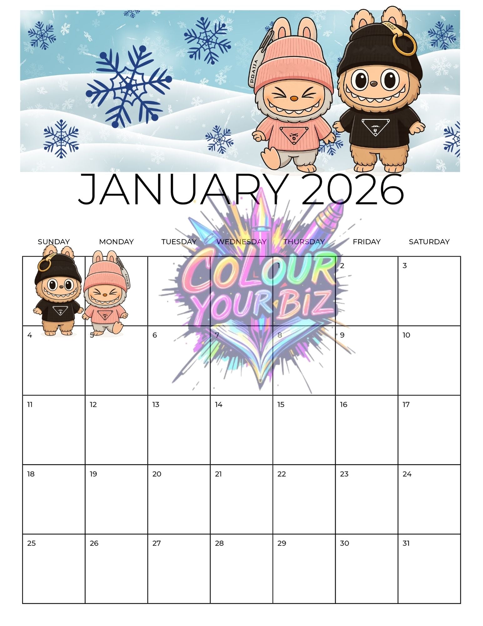 Little Monsters 2026 Calendar