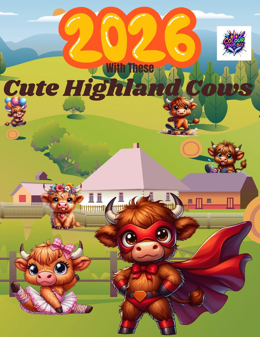 Cute Highland Cows 2026 Calendar