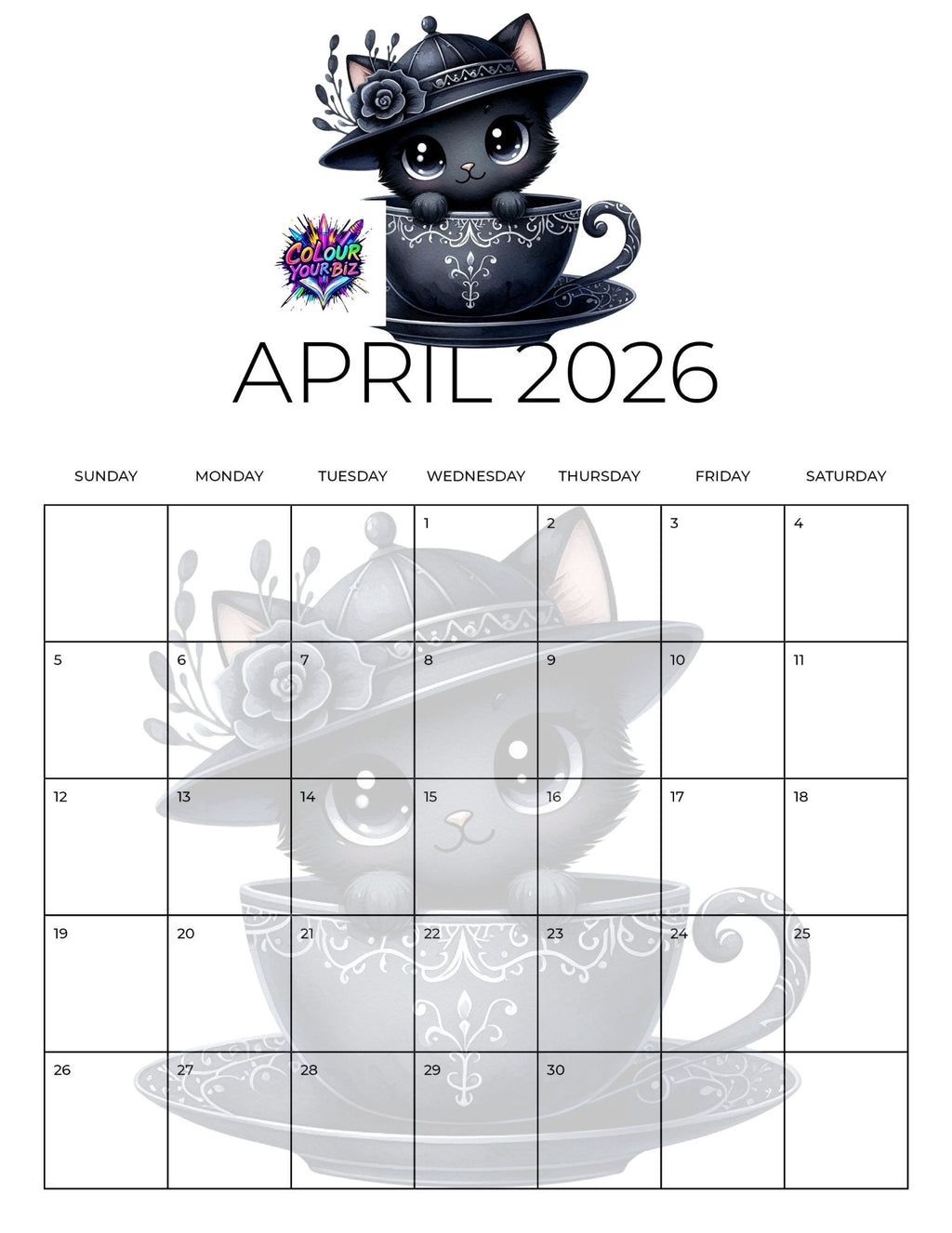 Cute Goth 2026 Calendar