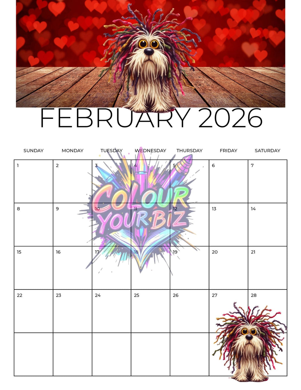 Funky Dogs 2026 Calendar