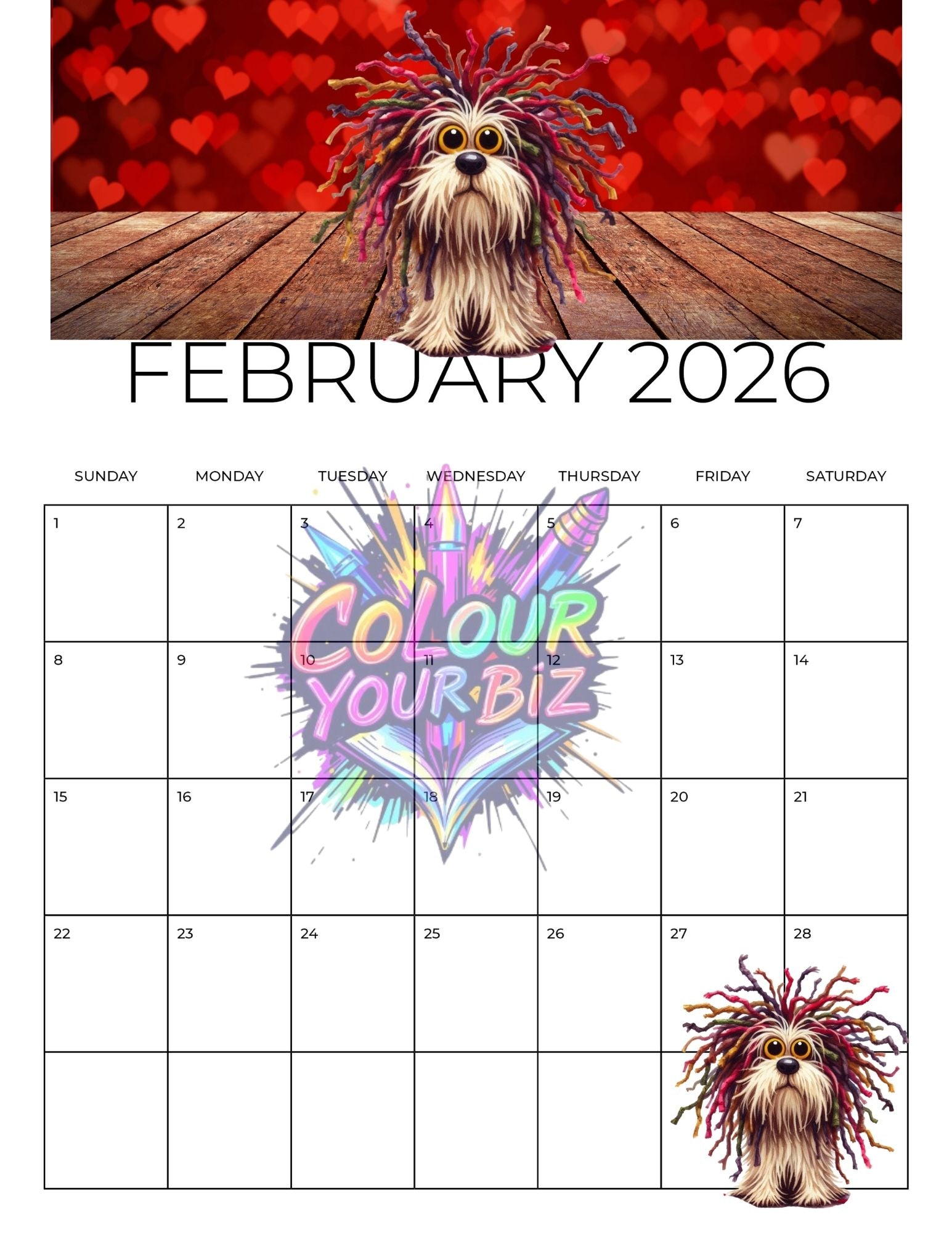 Funky Dogs 2026 Calendar