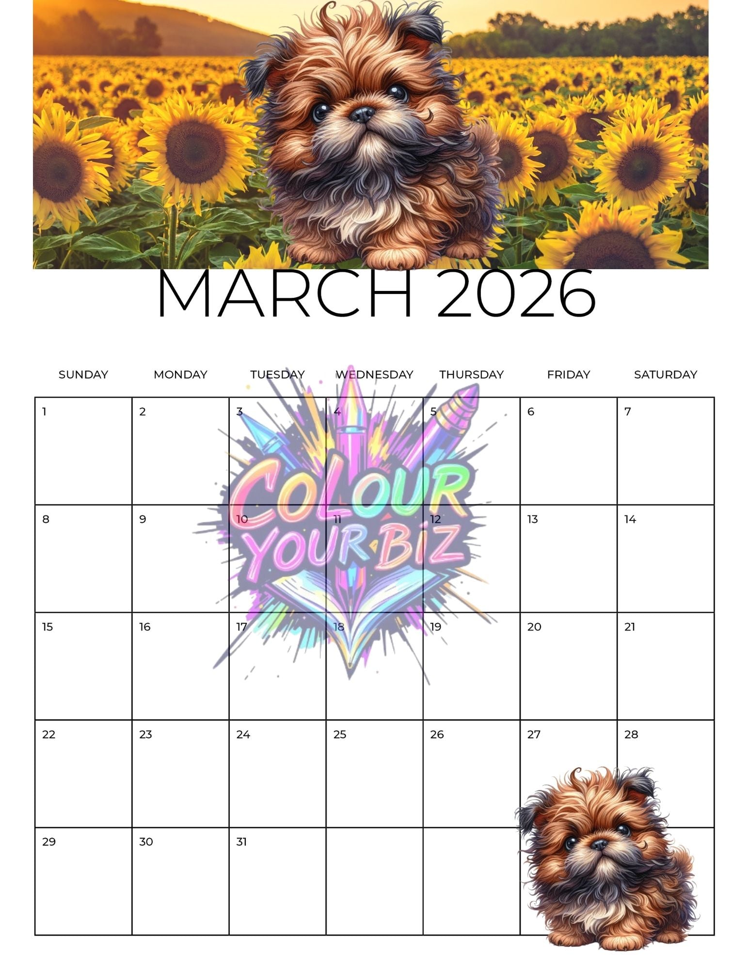 Funky Dogs 2026 Calendar