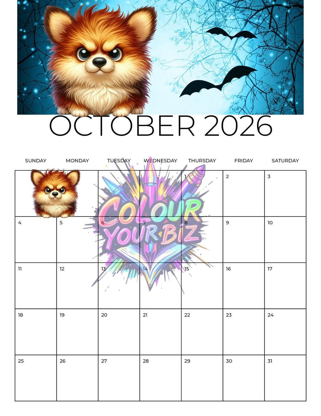 Funky Dogs 2026 Calendar