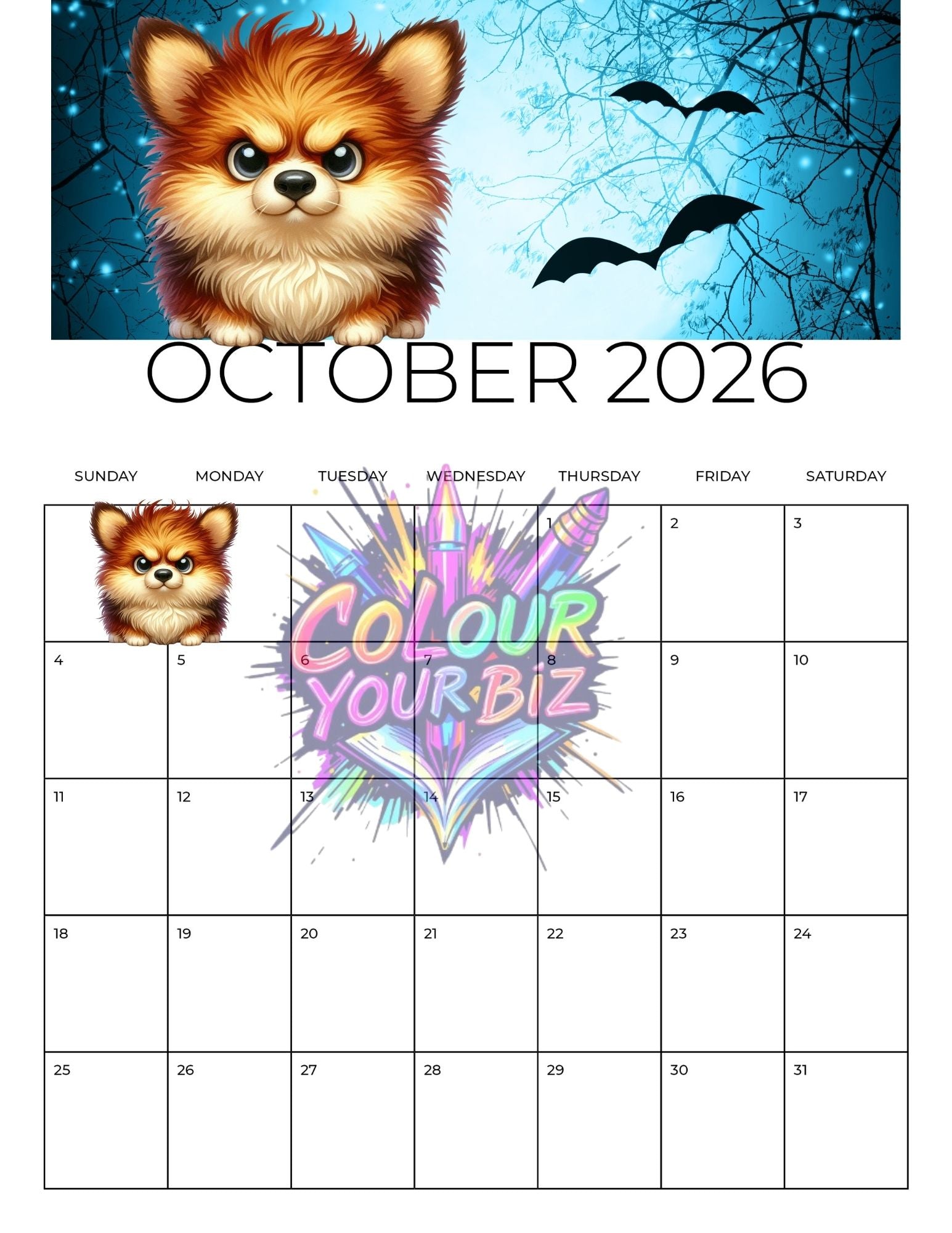Funky Dogs 2026 Calendar