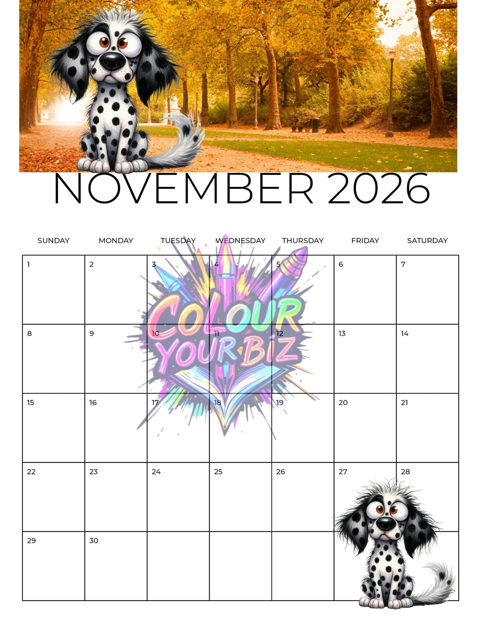 Funky Dogs 2026 Calendar