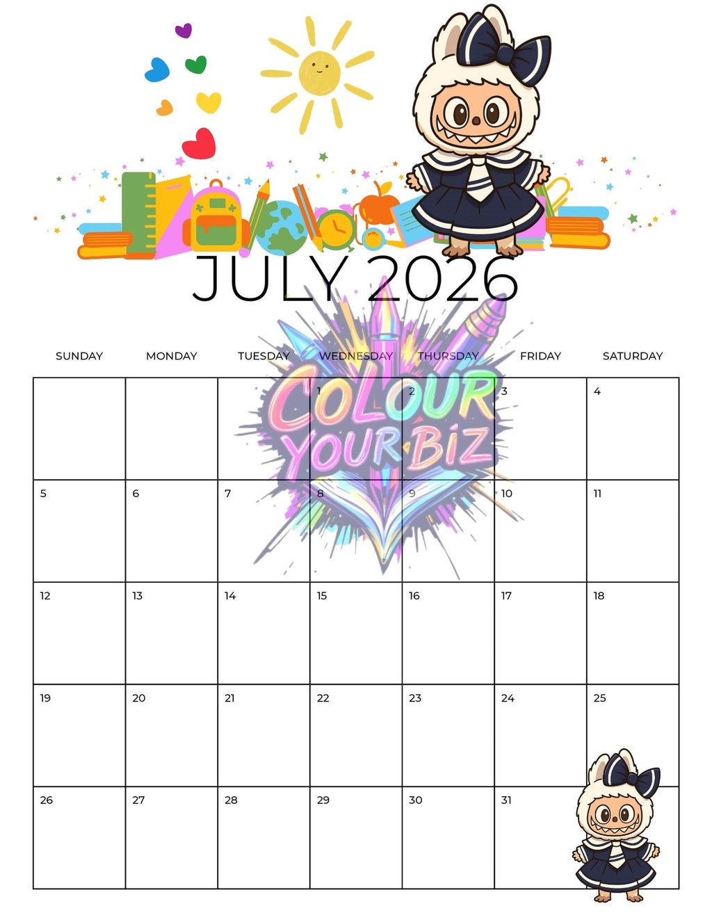Little Monsters 2026 Calendar