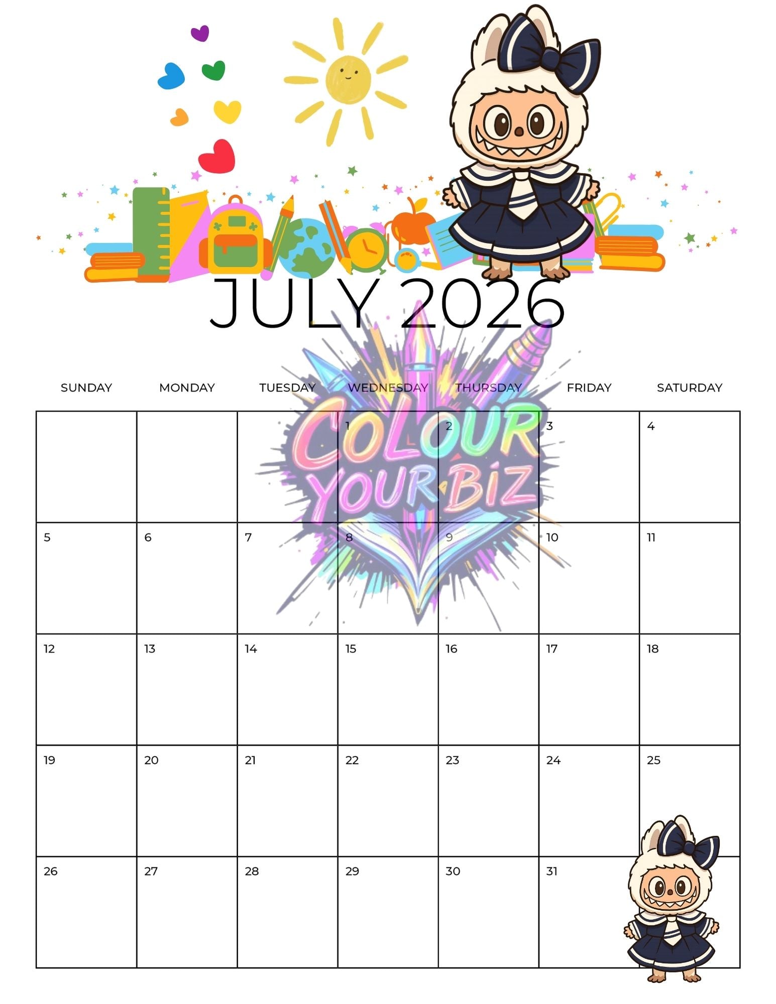 Little Monsters 2026 Calendar