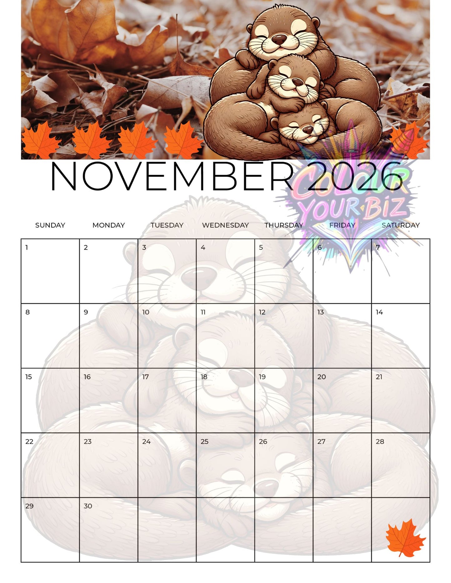 2026 With The Otters Calendar