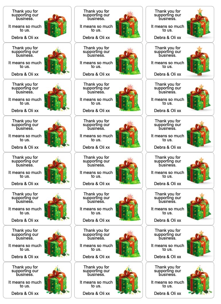 Christmas Thank You Business Stickers