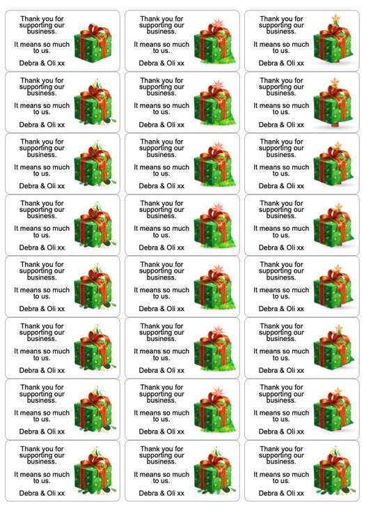 Christmas Thank You Business Stickers